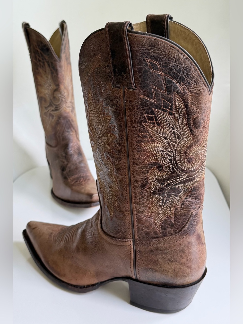 Double H Sonora Women’s Cowgirl Brown Cowboy Boots Size 9.5 M